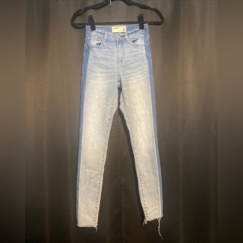 Raw hem garage high waist skinny Jean size 01